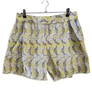 Lizgolf Audra Pleated Front Side Pocket Patterned Shorts Size 14